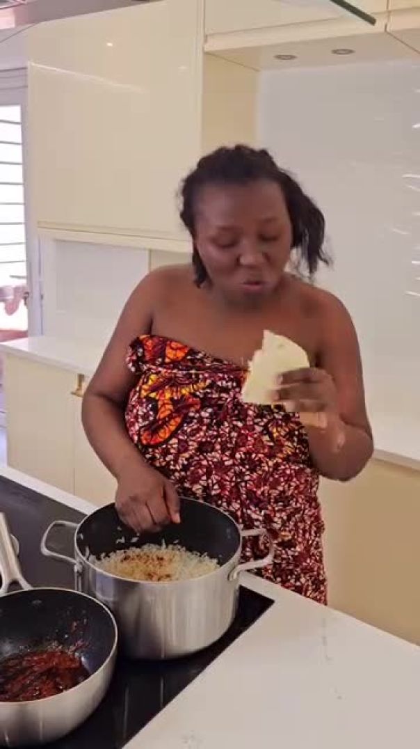 Look at how she looks on social media but act outside social media in the house